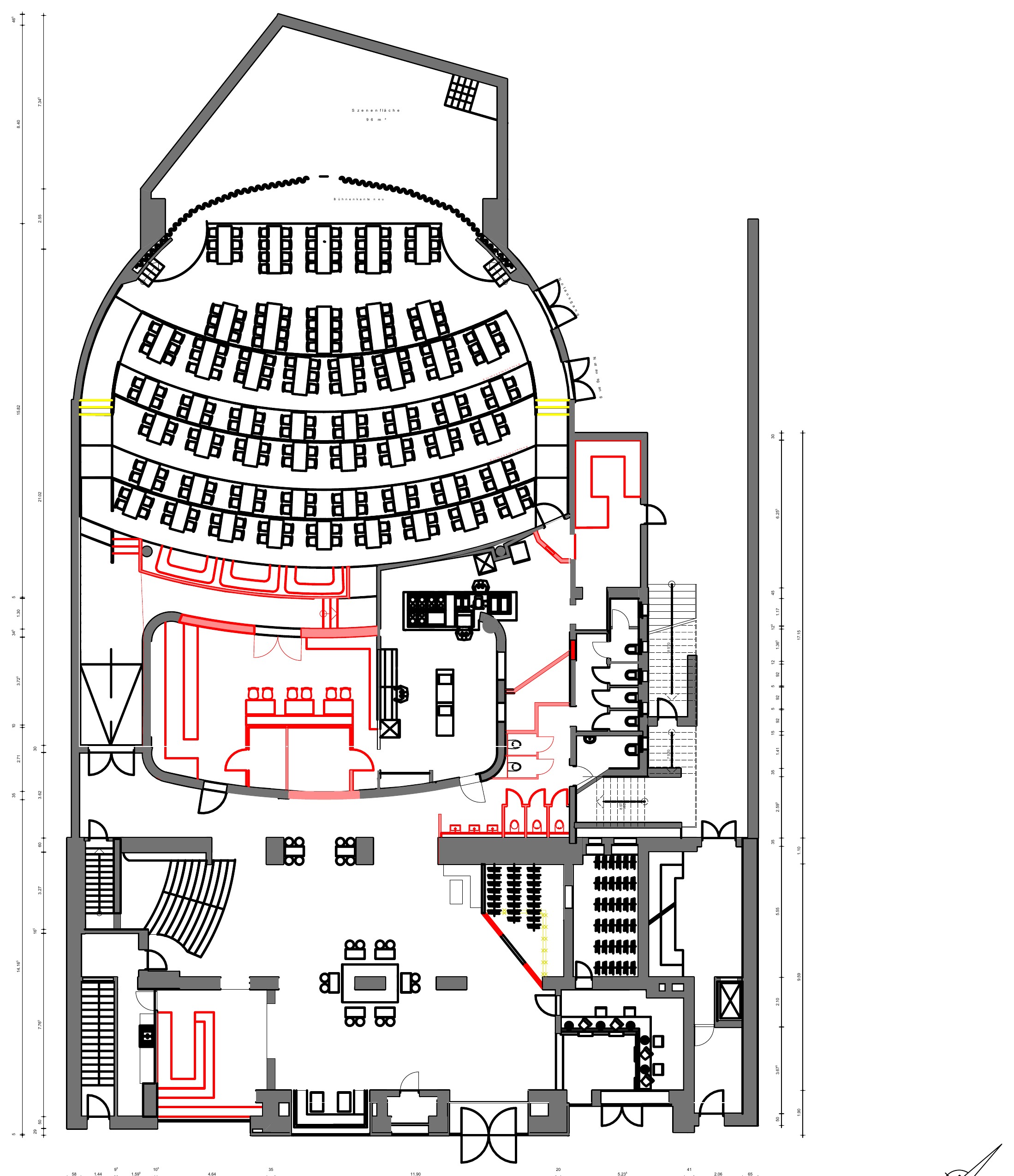 Anonymisierte Bestandszeichnung Theater Münster